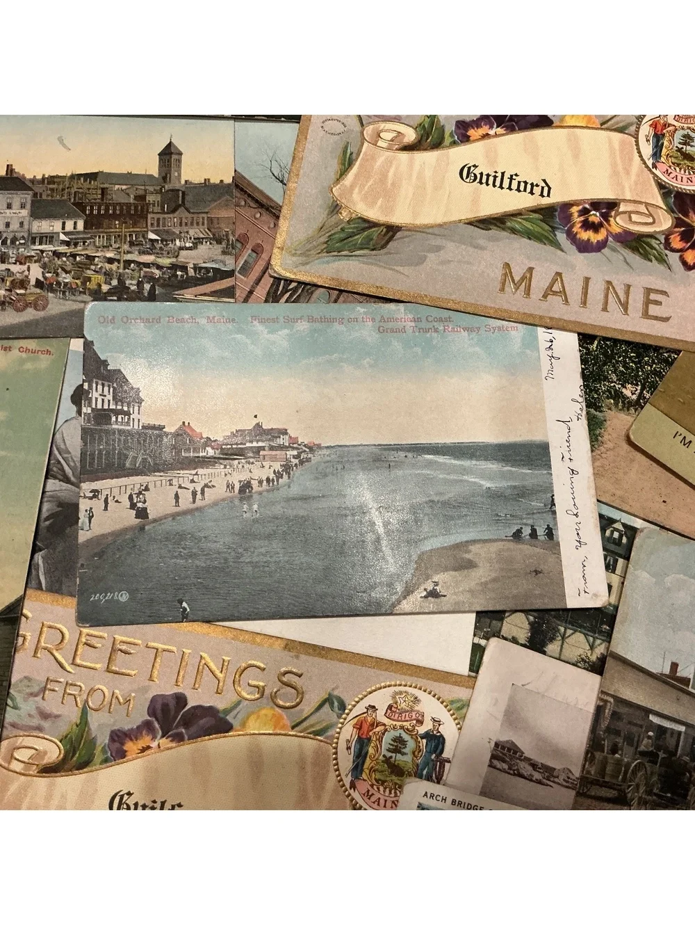 Antique Postcard Lot of Maine Towns and Attractions